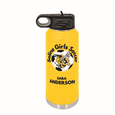 Saline Girls Soccer 32oz Yellow Water Bottle